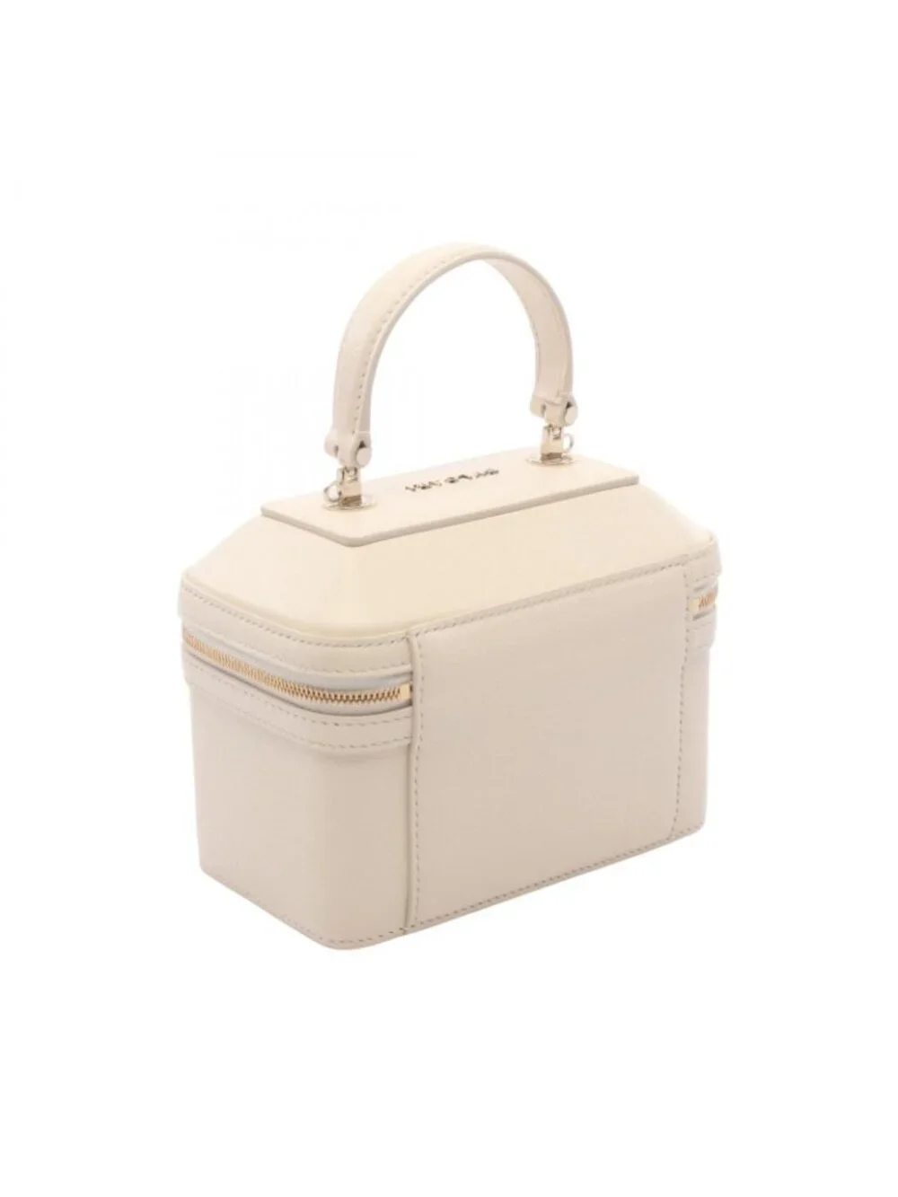 Bvlgari Handbag Serpenti Box 2-Way Ivory Leather Vanity Chain